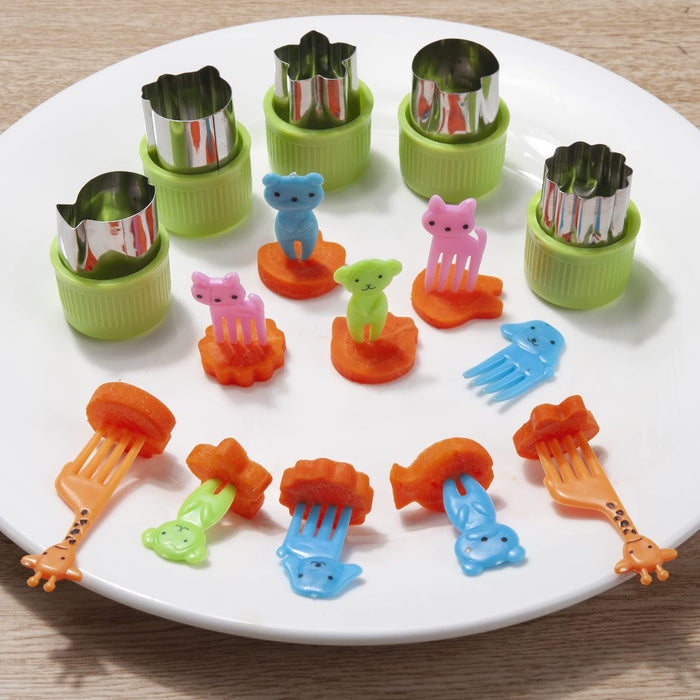 ONUPGO Vegetable Cutters Shapes Set - Cookie Cutters Fruit Mold Cheese Presses Stamps for Kids Shaped Treats Food
