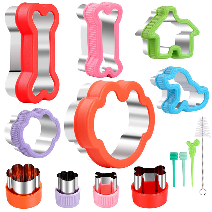 Dog Cookie Cutters,Dog Bone Cookie Cutter Set,Including Dog Bone, Paw Print ect. Stainless Steel Cookie Cutter molds for Kids