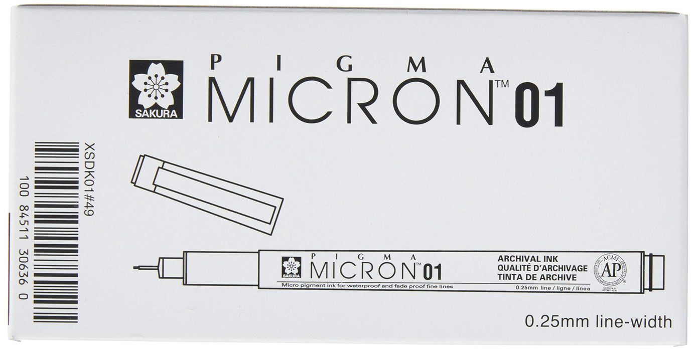 Sakura Pigma Micron 01 Pen, 0.25 mm, Black