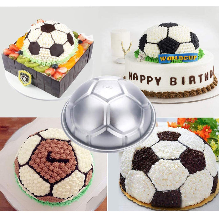 Soccer Cake Pan 3.14in Novelty Sports Football Shape Cake Pan Mold Cake  Baking Tray Aluminum