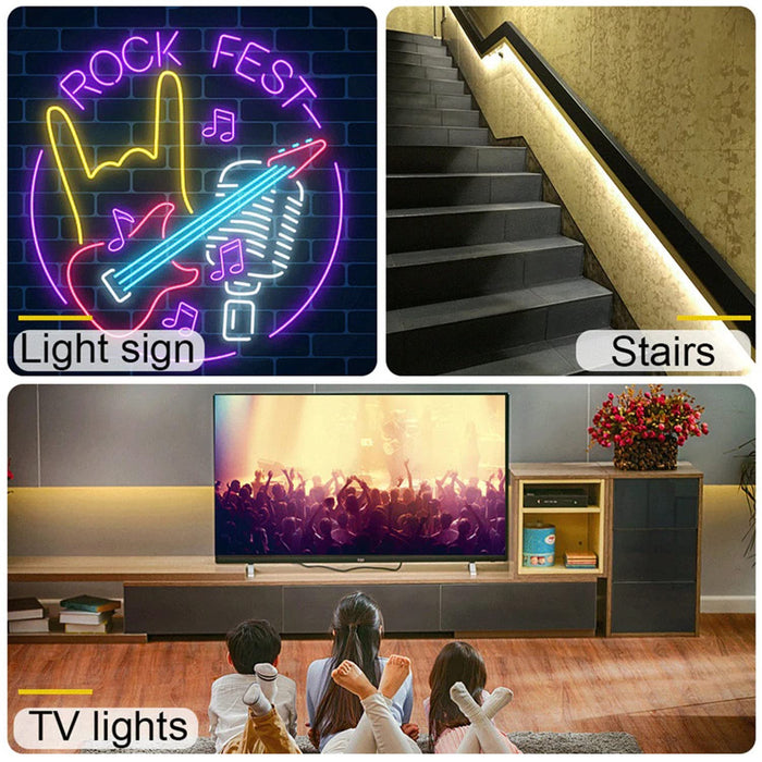NEONLG 14400lm LED Neon Flex with Clips, 16.4ft Neon Rope Lights  Outdoor/Indoor, Cuttable LED Strip Lights for Bedroom, DIY Squiggle  Squiggly Light