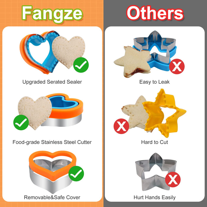 Uncrustable Sandwich Cutter and Sealer for Kids - Fangze 4 Pcs Decrust —  CHIMIYA