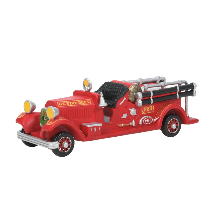 Department 56 Christmas in The City Village Accessories Engine No. 31 Firetruck Figurine, 5.67 Inch, Multicolor