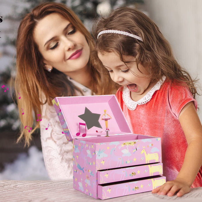 ABI + OLIE Ballerina Kids Jewelry Box for Girls - Little Girls