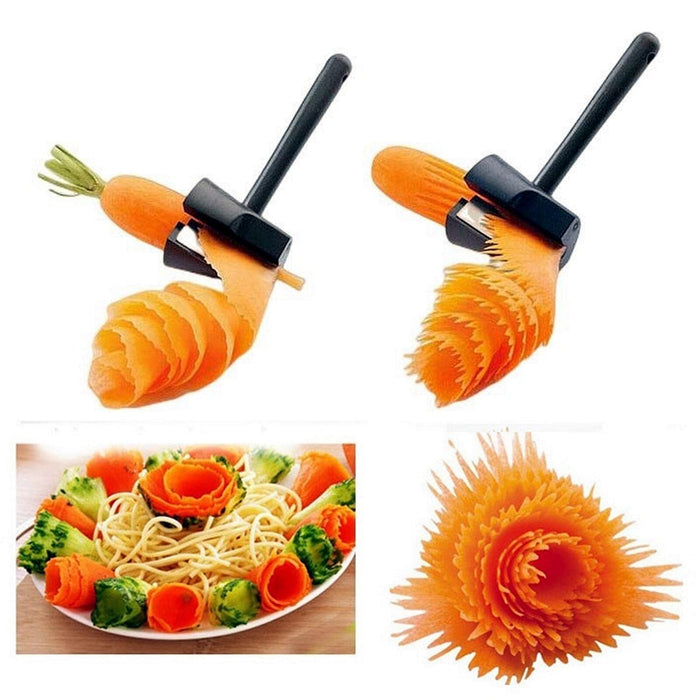 Kitchen Gadget Funnel Vegetable Carrot Radish Cutter Shred Slicer Spiral  Device