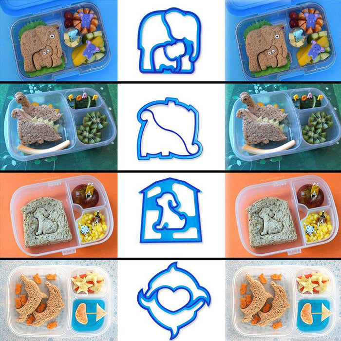 10 Pcs Cookie Cutter Set for Kids and Parents, Sandwich and Bread Crust Cutters of Various Kinds- Butterfly, Dinosaur, Elephants