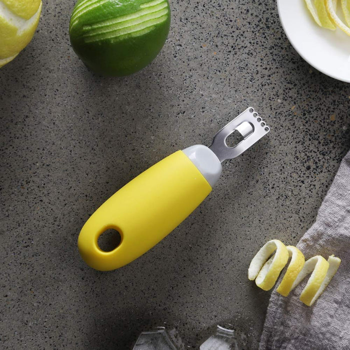 KITCHENDAO Citrus Lemon Peeler Zester Tool with Specially Designed Channel Knife to Save Effort, Ultra Sharp Lemon Rind Twist