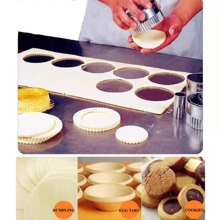 DflowerK 12 Circle Cookie Biscuit Cutter Set Pastry Cutter Premium 304  Stainless Steel Ring Baking Mold for Dough Donut Scone (Wave Edge)