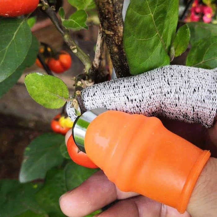 Uniqus 4 Pack Garden Silicone Thumb Knife Separator Finger Knife Harvesting Plant Knife Plant Gardening s Trim Garden Vegetable Gardening Tools