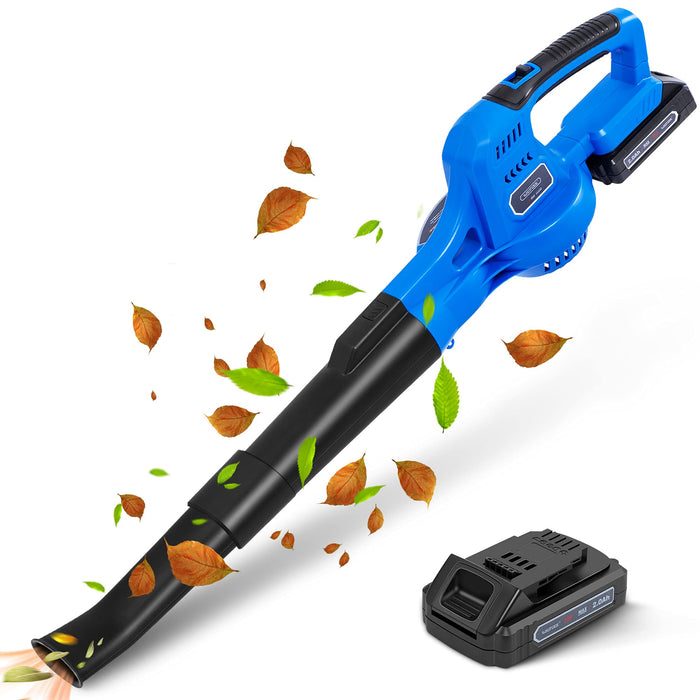 WISETOOL 20V Cordless Leaf Blower with Battery and Charger, Leaf Blower Battery Operated, Rechargeable Electric Handheld Leaf Blowers Variable Speed with 2 Tubes for Patio, Leaves and Snow Blowing