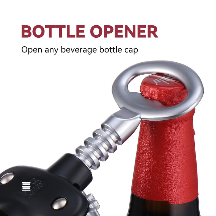 KITVINOUS Wine Opener, Premium Wing Corkscrew with No-Stick Worm, Multi-functional Wine Bottle Opener for Wine and Beer Bottles
