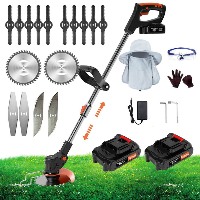  Electric Weed Eater Cordless Weed Wacker Battery Operated,24 V Weed  Trimmer Weed Wacker with 3 Function Blades with Wheels,Adjustable Handle  Grass Trimmer Cutter Lawn Mower Edger Tool for Yard Garden 