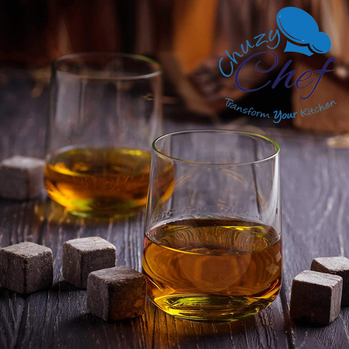 Whiskey Stones Chilling Ice Cubes - Set of 9 Whiskey Rocks Chilling Stones Reusable Whiskey Stone for Your Drinks with Velvet