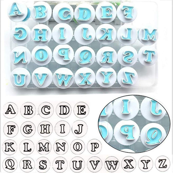 4PCS/set Letters Kitchen Fondant Mold Plastic Alphabet Letter Number Mold  Set Baking Cookie Cutter Mold Cake Decorating Tools