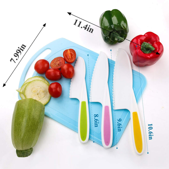 ONUPGO Kid Plastic Kitchen Knife Set, 4-Piece Plastic Knife Set - Chef  Nylon Knife/Children's Cooking Baking Knives for Fruit, Bread, Cake,  Lettuce