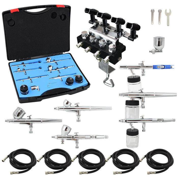 Dual Action Airbrush Kit 0.3/0.5mm Air Brush Gun with Cleaning