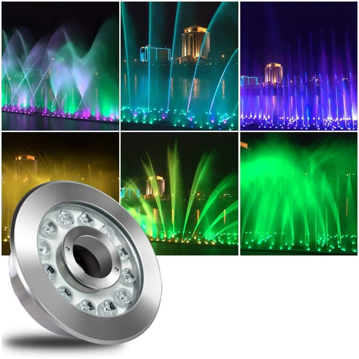 Submersible LED Underwater Light - IP68 Waterproof Embedded Fountain Pool Spotlight, Stainless Steel Color Landscape Lights, 12V Park Square LED Light, for Garden, Patio, Stairs