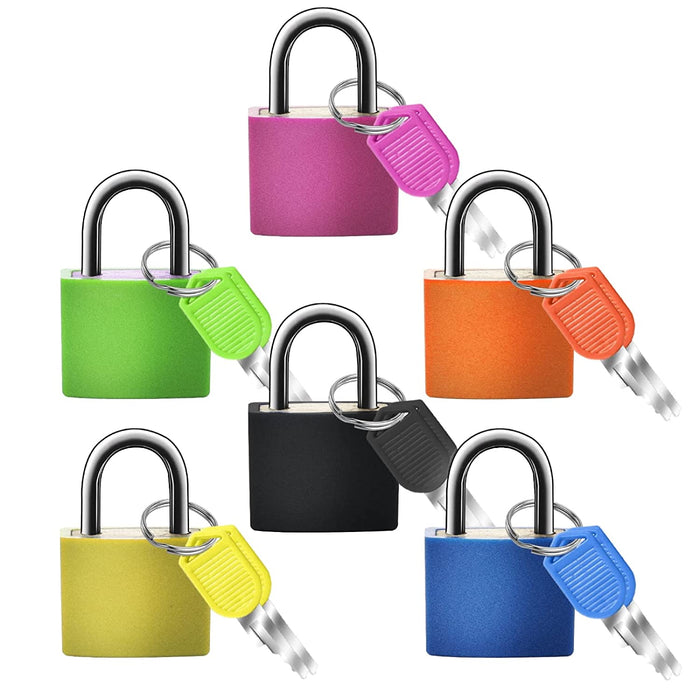 Suitcase Locks with Keys, 6PCS Luggage Locks Suitcase Lock with Keys Small Keyed Padlock Colorful Mini Metal Padlocks for Travel Backpack Gym Locker