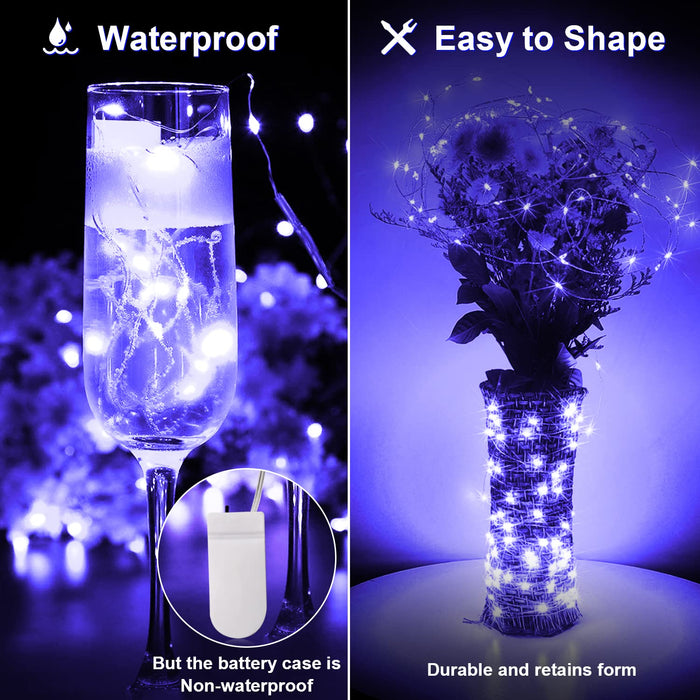 6 Foot - Battery Operated LED Fairy Lights - Waterproof with 20