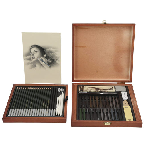 Corot 80pcs Drawing Kit Pencils Painting Set, with 3-Color Sketch Book and Color Book Sketching Kit,Pro Arter Paint Gloves and High Grade Penils Set