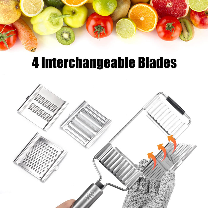 Paddsun Multifunction Food Vegetable Cutter Fruit Peeler Chopper Slicer for Kitchen New, Green