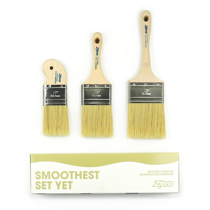 Zibra KIT3TC Top Coat Brush Kit Paintbrush, White — CHIMIYA