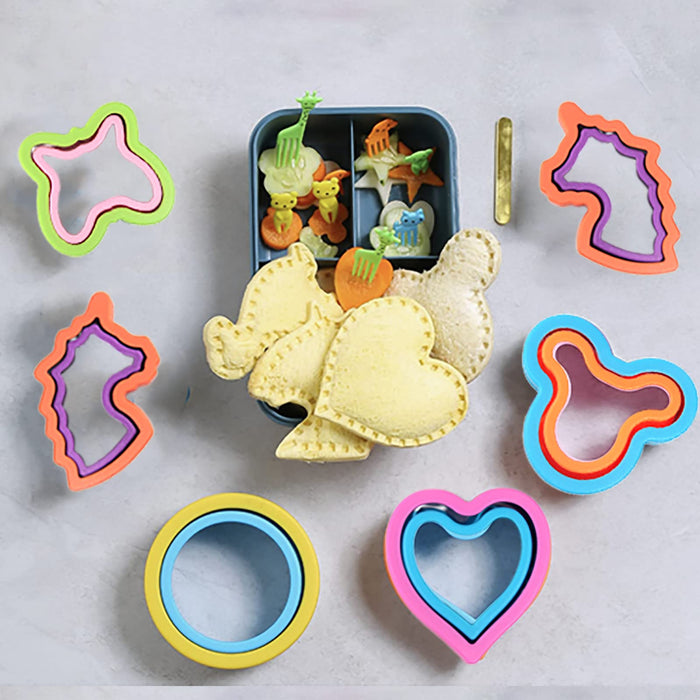 MEYOGO 25 Pcs Uncrustables Sandwich Maker, Sandwich Cutter and Sealer Set, Cookie Cutters for Kids Lunch Bento Box