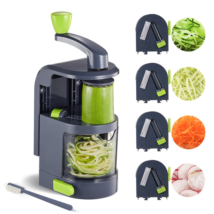  Handheld Spiralizer Vegetable Slicer, 4 in 1 Heavy Duty Veggie Spiral  Cutter - Zoodle Pasta Spaghetti Maker : Home & Kitchen