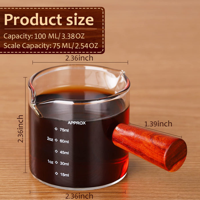 [2 Pack] Espresso Measuring Shot Glasses for Baristas or Home Use -  Dishwasher Safe Espresso Shot Glasses 2oz