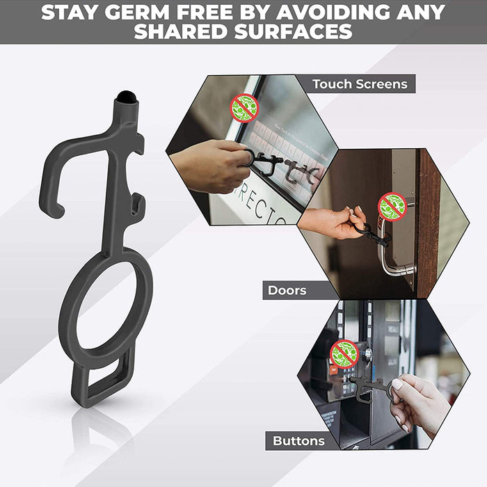 Anti Touch Door Opener Tool, Avoid Touching Protector, Serves as Bottle Opener and Stylus Pad, Multifunctional No Touch Door Open