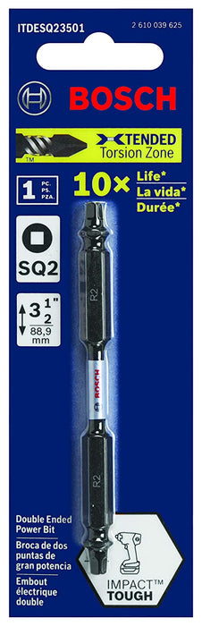 BOSCH ITDESQ23501 3.5 In. Square 2 Double-Ended Impact Tough Screwdriving Bit, 3.5" Large