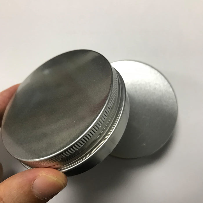 Aluminum Tin Jars, Cosmetic Sample Metal Tins Empty Container Bulk, Round Pot Screw Cap Lid, Small Ounce for Candle, Lip Balm, Salve, Make Up, Eye Shadow, Powder (12 Pack, 2 Oz/60ml)