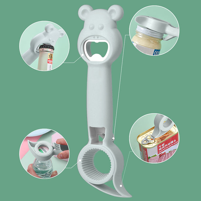 4 in 1 Multi Function Can Opener Bottle Opener ， Kitchen Tool Compact and slim， Easy to Use for Children, Women，Elderly