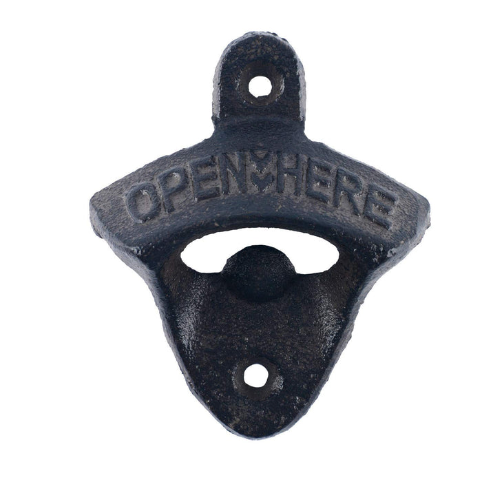 4pcs Cast Iron Wall Mount Bottle Openers, Mounting Hardware Included, Vintage Rustic Bar( Wood Block is not Included)