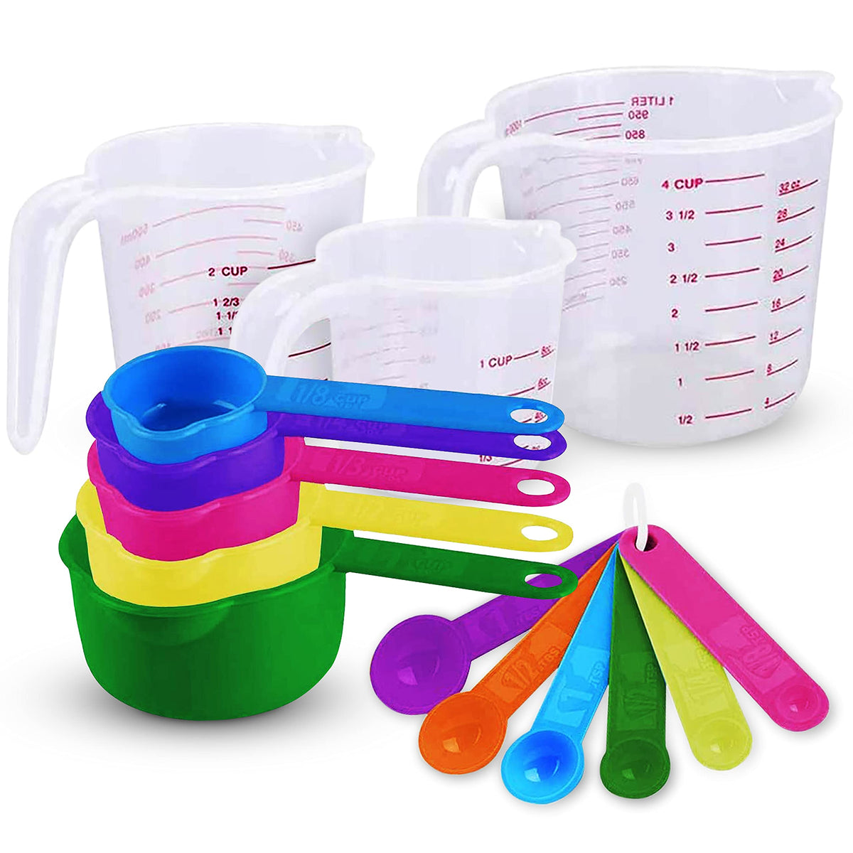 Measuring cups and spoons set of 12, Plastic Colorful Measuring Cups M —  CHIMIYA
