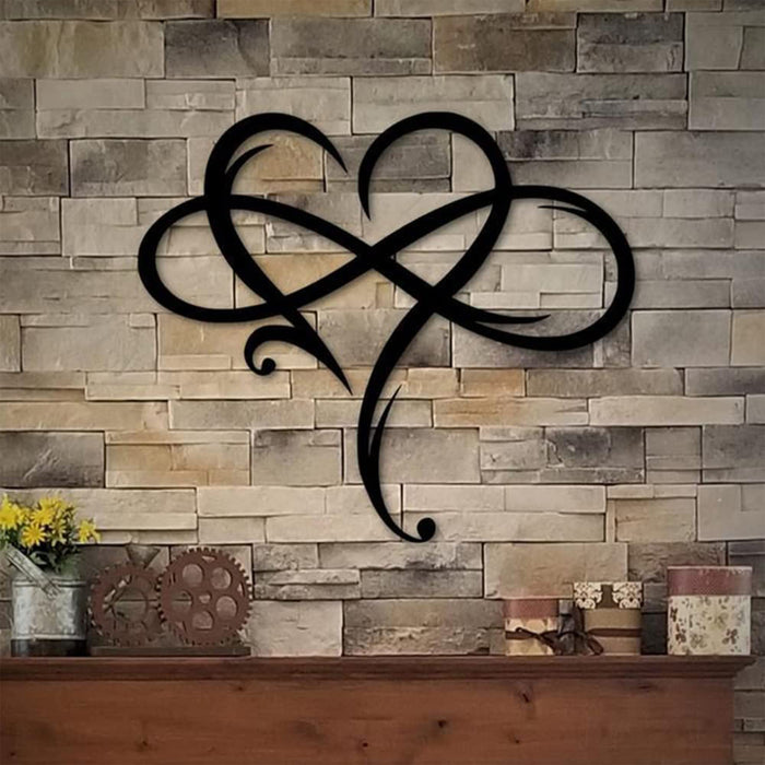 Eummy Infinity Heart Metal Wall Decor Large,6052.5cm Black Metal Wall Art Unique Love Sign Ornaments Outdoor And Indoor