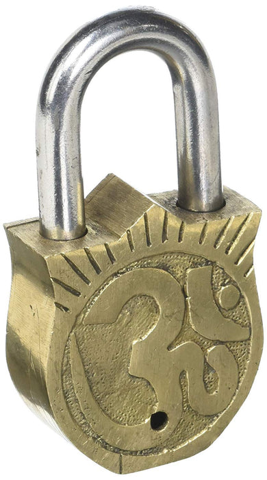 Brass Padlock - Lock with Keys - Working Functional - Brass Made - Type :  (Lion - Brass Finish) 