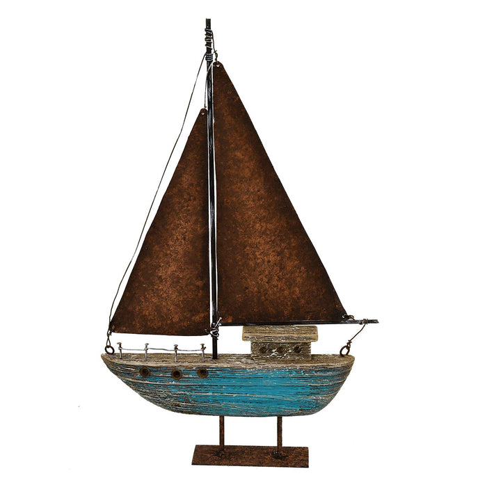 Attraction Design Wood Sailboat Decor Nautical Decoration, 13.43 H