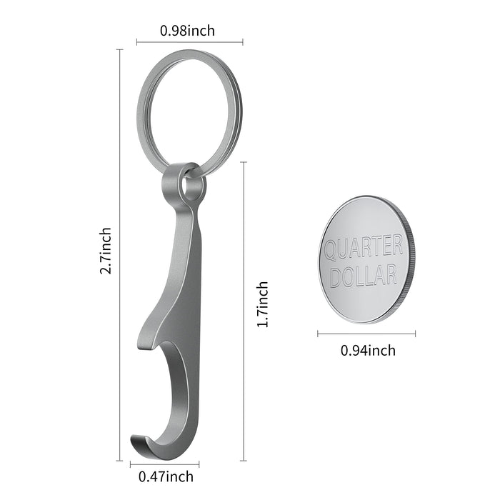Apwche Titanium bottle opener keychain with keyring mini EDC bottle opener