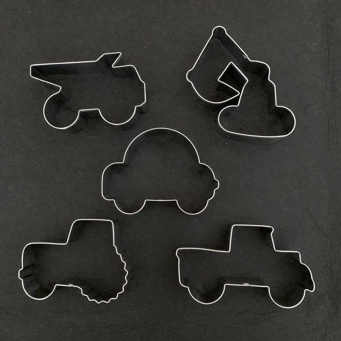 Construction Vehicles Cookie Cutters Set-5 Piece-Truck, Dump, Tractor, Car and Digger-Biscui Cookie Cutters Molds for Kids Party