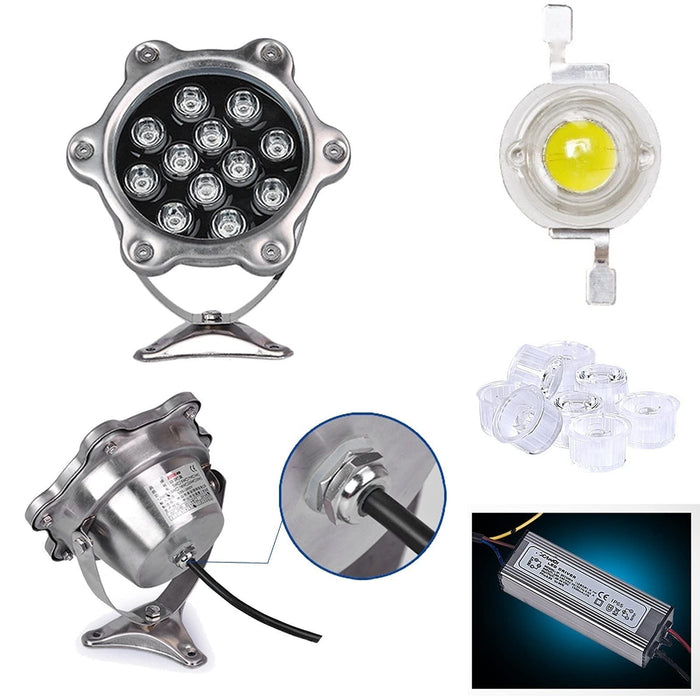 Waterproof Landscape Spotlight - Submersible LED Lights, IP68 Fountain Light, 24V Low Voltage Recessed Landscape Lamp, for Garden, Patio, Stairs, Swimming Pool Lighting