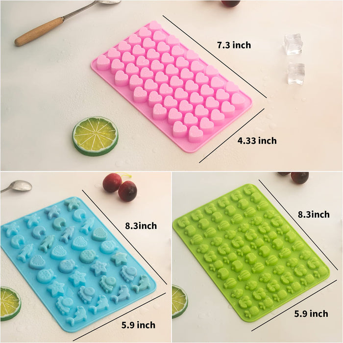 yuntop 2 Pack Silicone Mini Heart Molds with 2 Droppers Ice Cube Heart Molds Gummy Heart Molds Mini Heart Shape Mold for Baking Silicone Molds for Candy