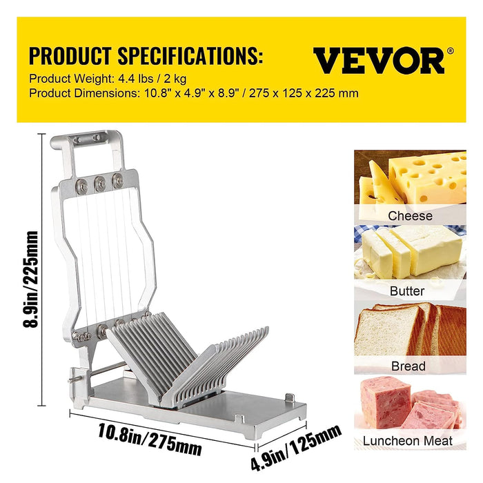VEVOR Cheese Cutter with Wire 1 cm and 2 cm Cheeser Butter Cutting