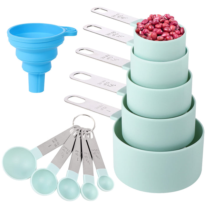  Plastic Measuring Cups and Spoons Set, 10 Pieces