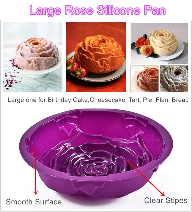 FantasyDay 11 Rose Flower Birthday Cake Mold Silicone Cake Baking  Pan/Silicone Mold for Anniversary Birthday Cake, Loaf, Muffin, Brownie,  Cheesecake