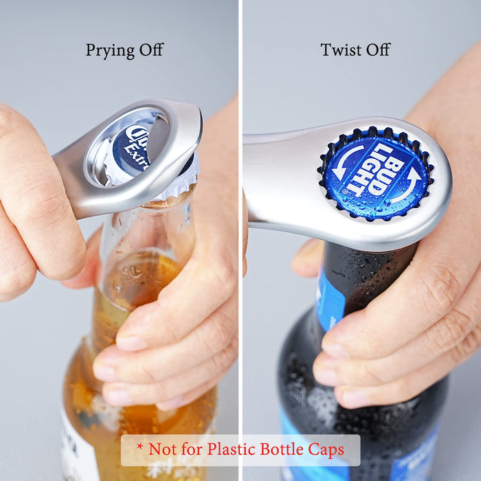 KITCHENDAO Magnetic Beer Bottle Opener for Refrigerator, Twist-off/ Pry-off Opener, Pop-can Opener, Heavy Duty Steel Die-Cast