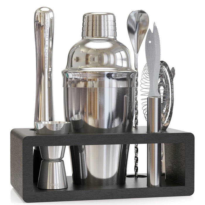 Highball & Chaser Cocktail Shaker Set: Bartenders Kit for Home Bar Mixology Cocktail Bar Set Plus E-Book with 30 Recipes (Silver)