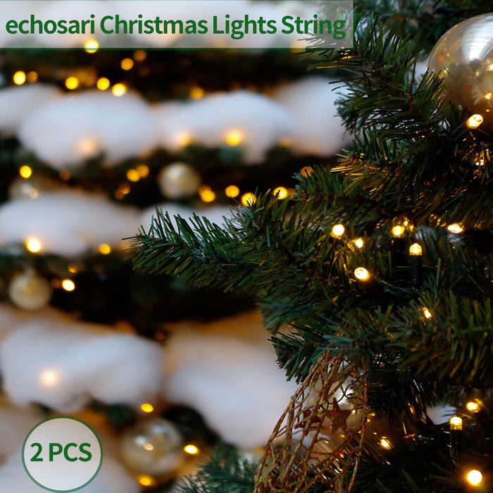 echosari String Lights Battery Powered, 33Ft 100 LED Warm White Outdoor  Fairy String Lights with Remote Dimmable Timer 8 Modes f