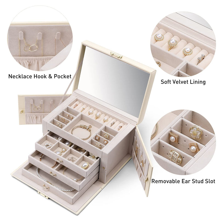 Vlando Jewellery Storage Large Jewellery Box Jewellery Organiser