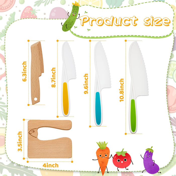 9 Pieces Kid Knife Set Includes 3 Pieces Kids Kitchen Safe Knives Cutt —  CHIMIYA